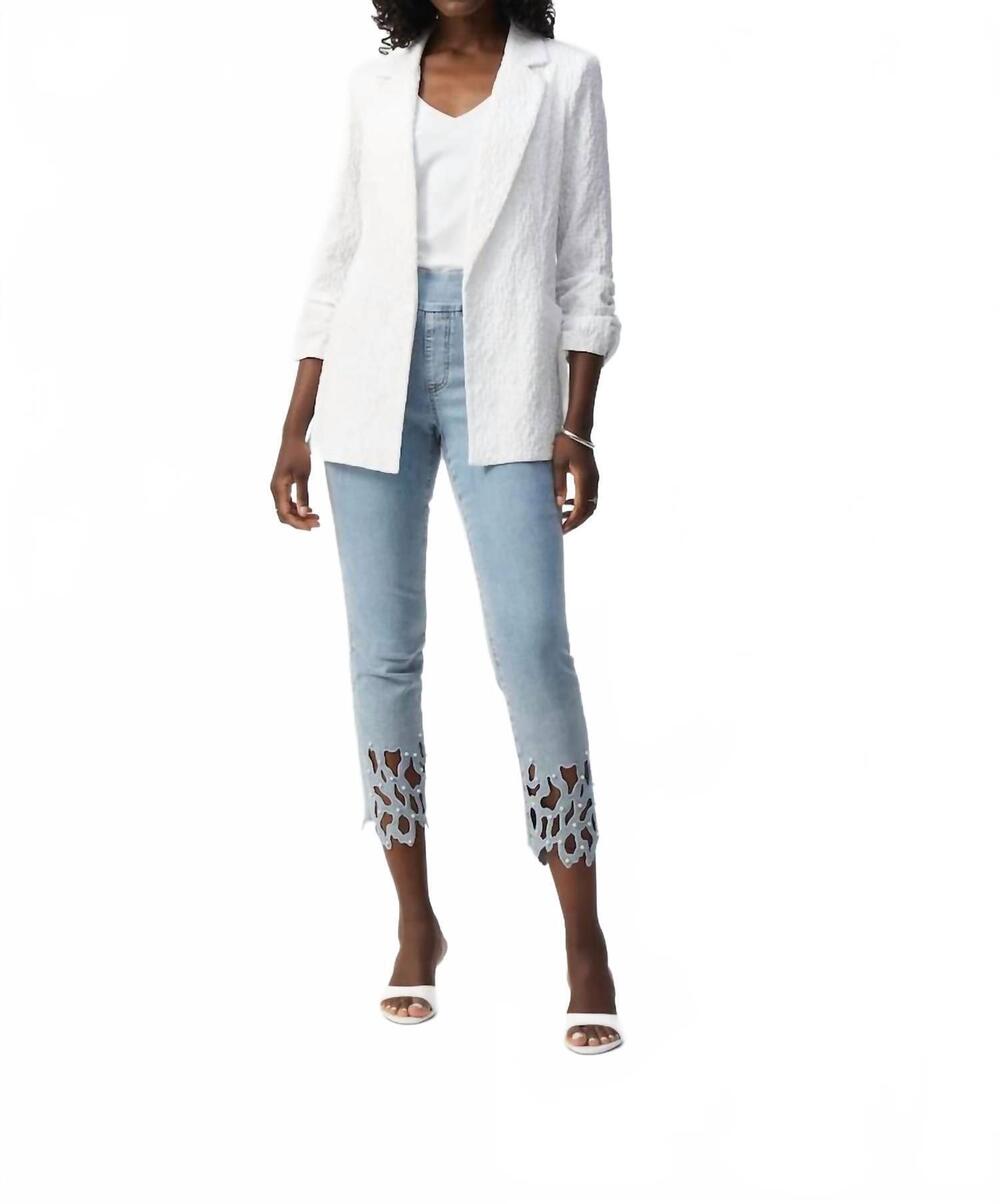 NEW JOSEPH RIBKOFF open front business jacket in white